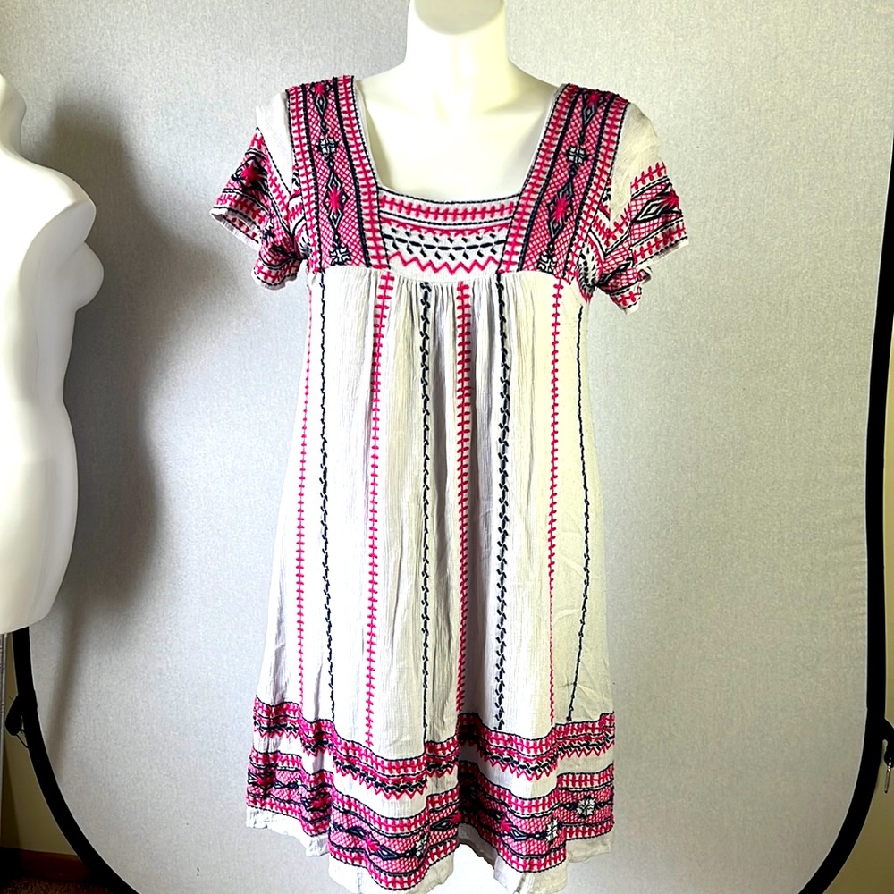 Maeve Anthology women embroidered dress size L 100% viscose used